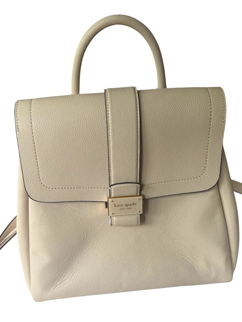 Kate Spade Cream Pebbled Leather Convertible Backpack Satchel Bag